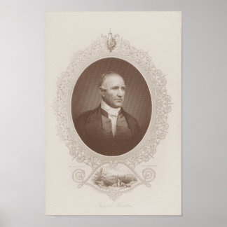 Póster Retrato grabado de Sam Houston