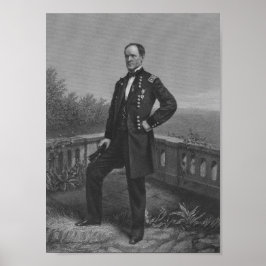 Póster Retrato grabado de William Tecumseh Sherman