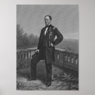 Póster Retrato grabado Sherman de Guillermo TECUMSEH