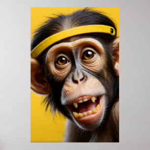 Póster Retrato gracioso de mono