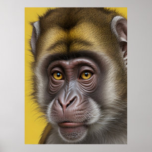 Póster Retrato gracioso de mono