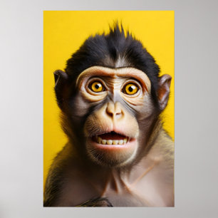 Póster Retrato gracioso de mono
