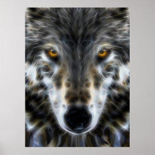 Póster Retrato gráfico Inspirador de Wolf