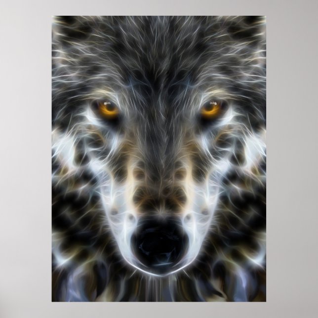 Póster Retrato gráfico Inspirador de Wolf (Frente)