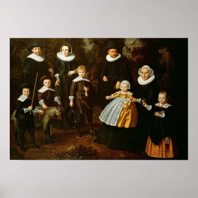 Póster Retrato grupal de tres generaciones de un (Frente)