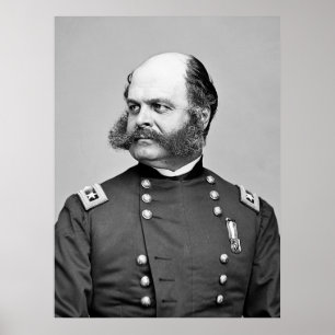 Póster Retrato Guerra Civil General Ambrose E. Burnside