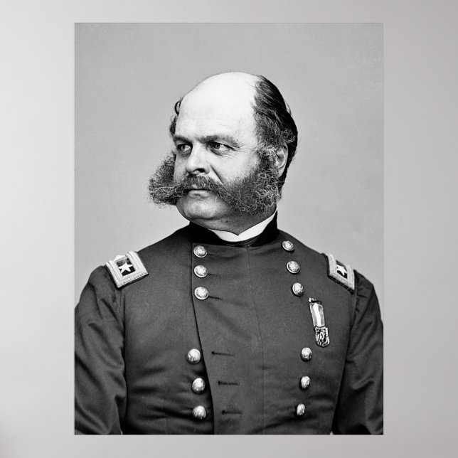 Póster Retrato Guerra Civil General Ambrose E. Burnside (Frente)