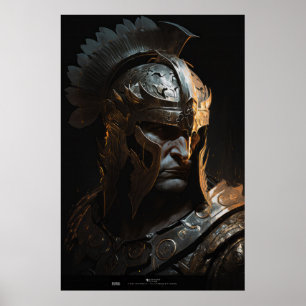 Póster Retrato guerrero Fantasía Pintando Espíritu salvaj
