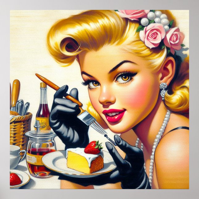 Póster Retrato Hermoso Pin Up (Frente)