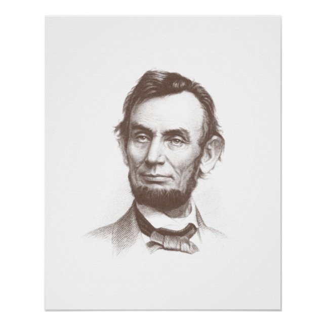 Póster Retrato histórico del presidente Abraham Lincoln (Anverso)