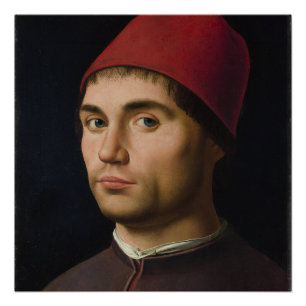 Póster Retrato Hombre Antonello Messina pintar vintag de 