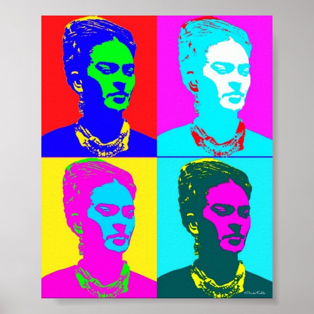Póster Retrato inspirado por Frida Kahlo (Frente)