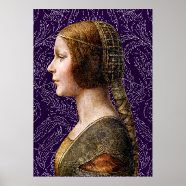 Póster Retrato Leonardo da Vinci La Bella Principessa (Frente)