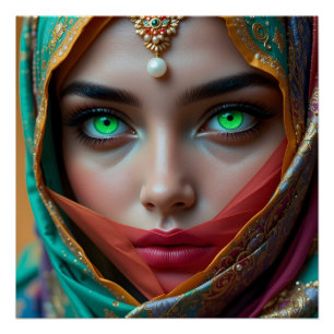 Póster Retrato Luminoso de Papercraft