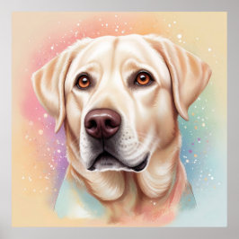 Póster Retrato mágico de Dreamy Labrador Recuperever