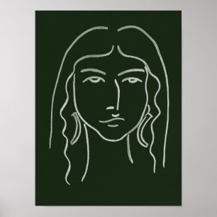 Póster Retrato malaquita con pelo largo