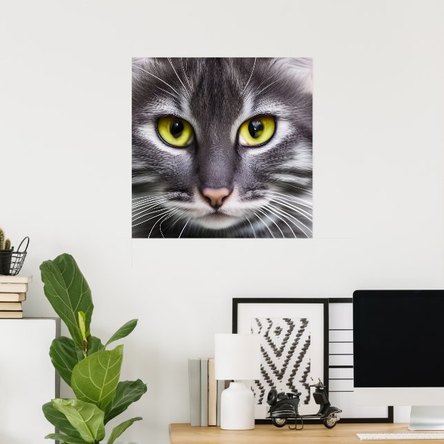 Póster Retrato maravilloso de gatos (Oficina en casa)