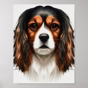 Póster Retrato Mascota español del rey Charles Cavalier