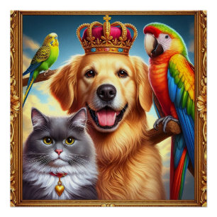 Póster Retrato Mascota Real personalizado Arte Digital No