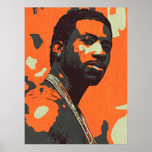 Póster Retrato masculino de estilo hip hop urbano moderno