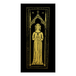 Póster Retrato Medieval Inglés 1300 Lady Joan Cobham