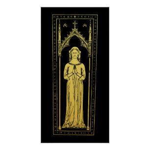 Póster Retrato Medieval Inglés 1300 Lady Joan Cobham