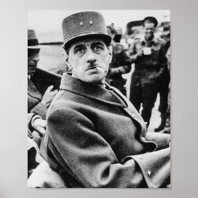 Póster Retrato Militar Charles De Gaulle (Frente)