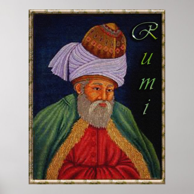 Póster Retrato místico sufí de Mevlana - Rumi (Frente)