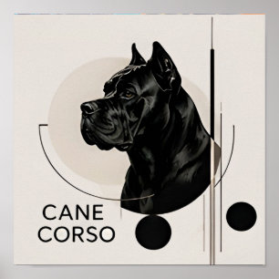 Póster Retrato moderno minimalista del perro Cane Corso