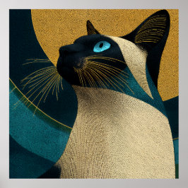 Póster Retrato Mosaico Siames