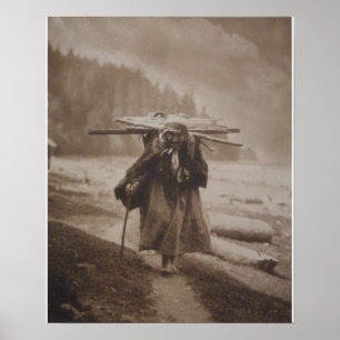 Póster Retrato nativo indio vintage