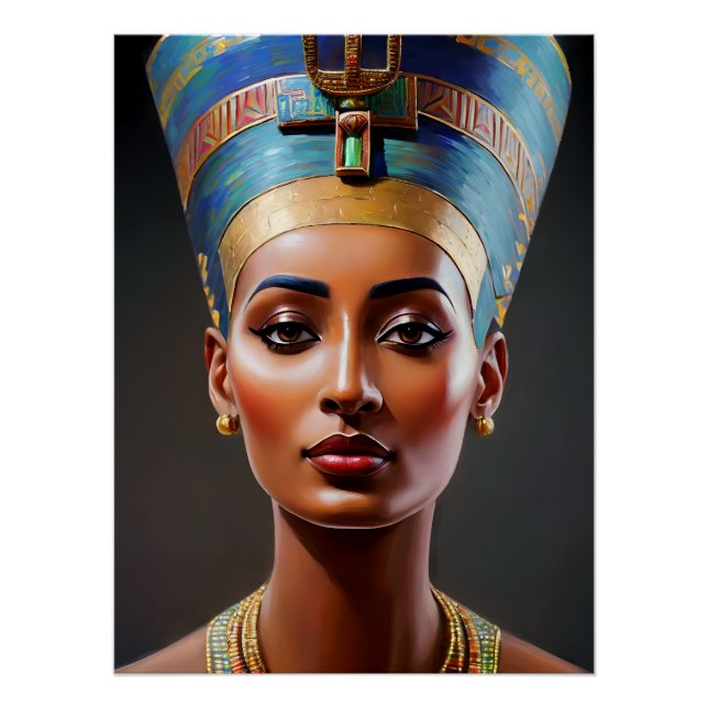 Póster Retrato Nefertiti Arte Original (Anverso)