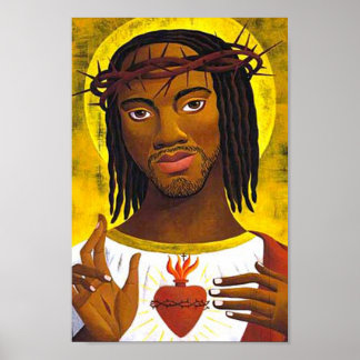 Póster Retrato negro de Jesús