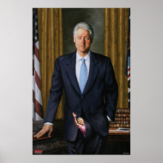 Póster Retrato oficial de Bill Clinton en la revista MAD