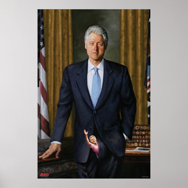 Póster Retrato oficial de Bill Clinton en la revista MAD (Frente)