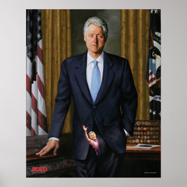 Póster Retrato oficial de Bill Clinton en la revista MAD (Frente)