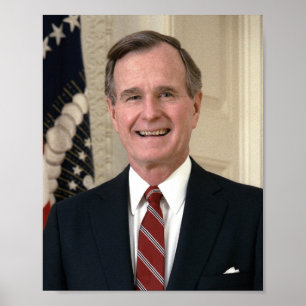 Póster Retrato oficial de George HW Bush