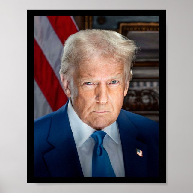 Póster Retrato oficial de la Casa Blanca Donald J Trump 2 (Frente)