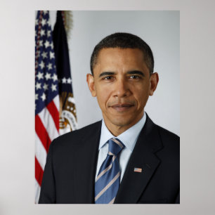 Póster Retrato oficial del presidente Barack Obama durant