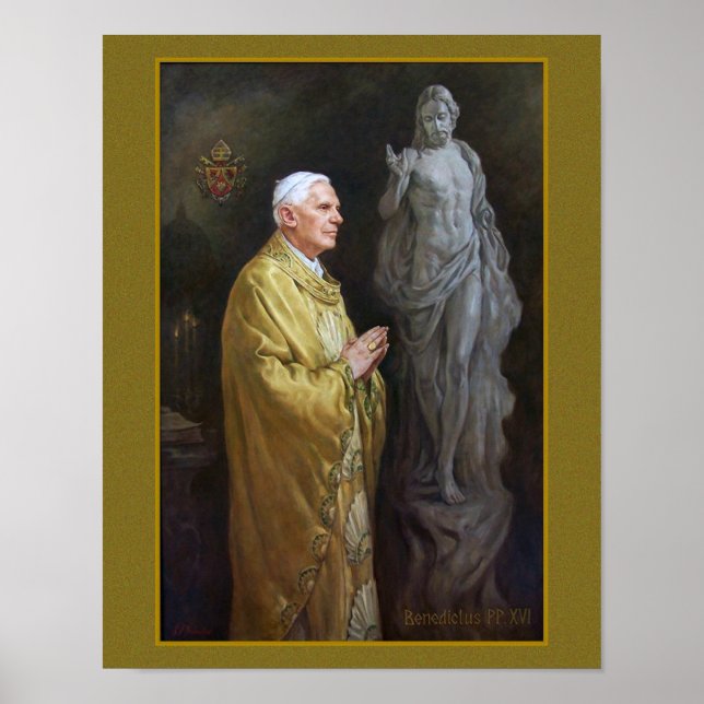 Póster Retrato oficial del Vaticano del Papa Benedicto XV (Frente)