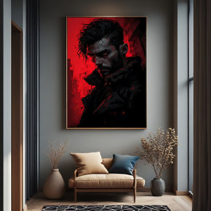 Póster Retrato Oscuro de Cazador de Sangre