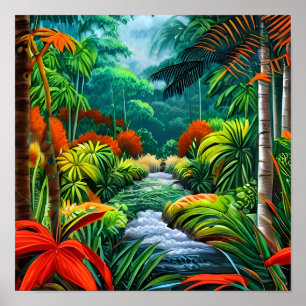 Póster Retrato paisajístico de una jungla