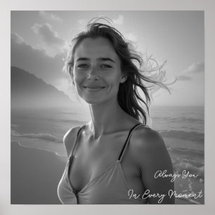 Póster Retrato personalizado de ella: regalo de foto simp