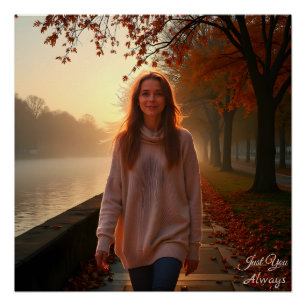 Póster Retrato personalizado de ella: un regalo especial