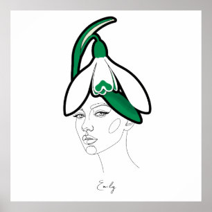 Póster Retrato personalizado de la flor de nacimiento de 