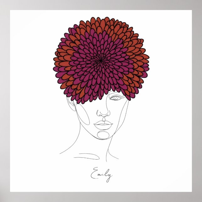 Póster Retrato personalizado de la flor de nacimiento de  (Frente)