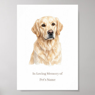 Póster Retrato personalizado de perro memorial con edició