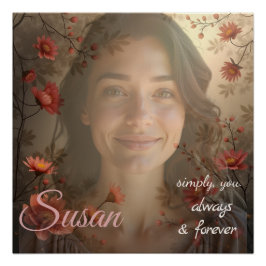 Póster Retrato personalizado para ella: regalo de foto pe