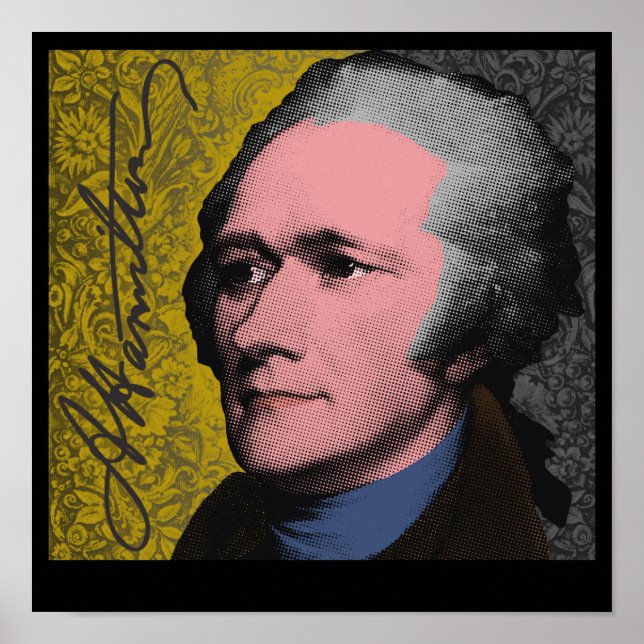 Póster Retrato Pop Art de Alexander Hamilton (Frente)