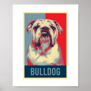 Póster Retrato pop de perro de Bulldog inglés